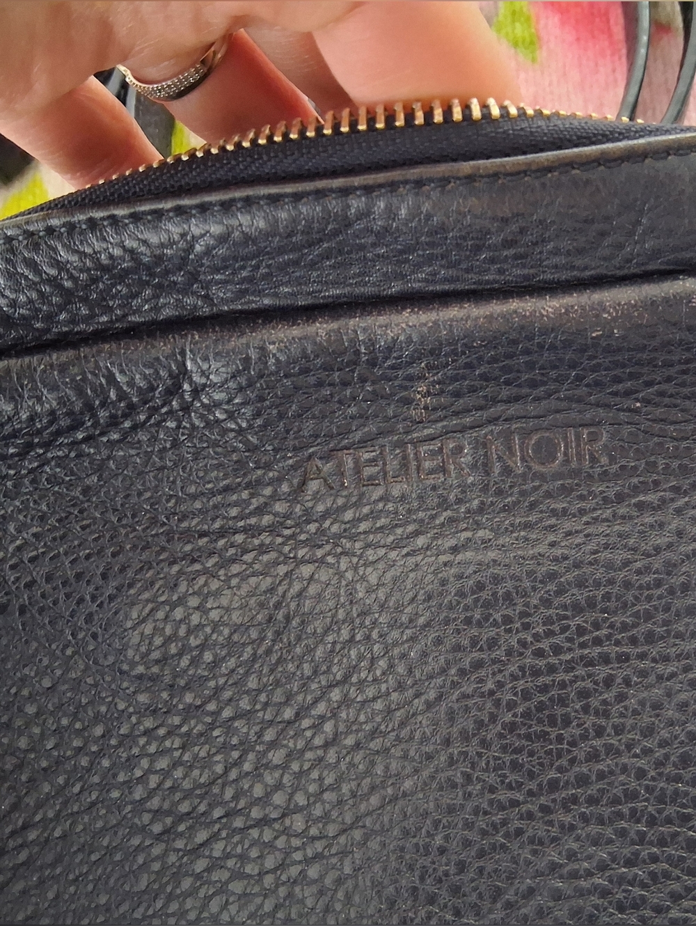 Atelier Noir By RUDSAK'S House Brand/ 100% Leather Crossbody Bag/ Navy Exterior - Picture 3 of 16